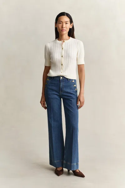 Gant Nautical Flared Jeans In Blue
