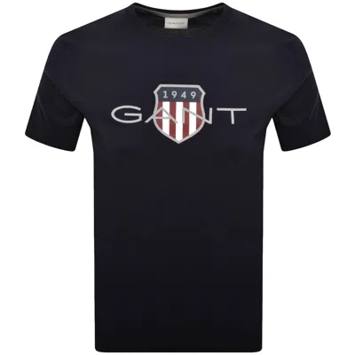 Gant Original Shield Graphic T Shirt Blue In Black