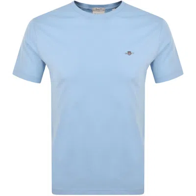Gant Mens Slim Pique Short Sleeve T-shirt In Blue