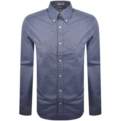 Gant Oxford Long Sleeved Shirt Blue