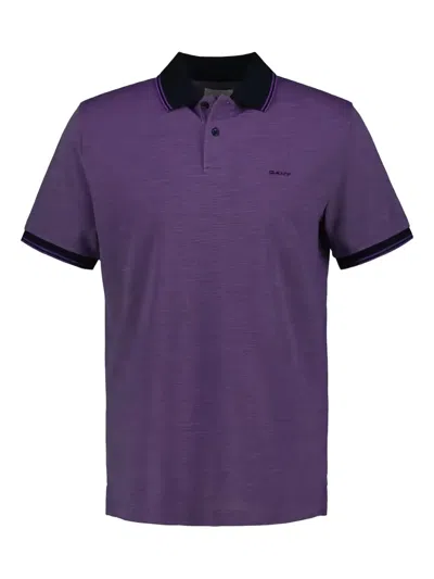 Gant Oxford Piqué Polo Shirt In Purple