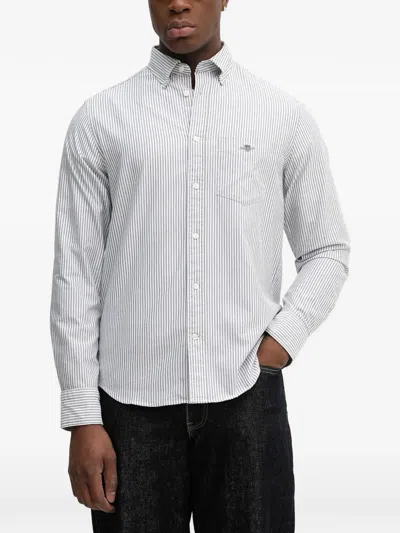 Gant Oxford Striped Pocket Shirt In White