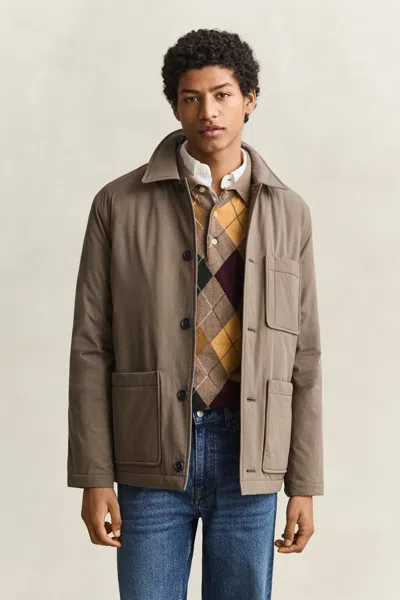 Gant Padded Chore Jacket In Brown