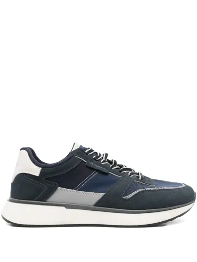 Gant Panelled Lace-up Sneakers In Blue
