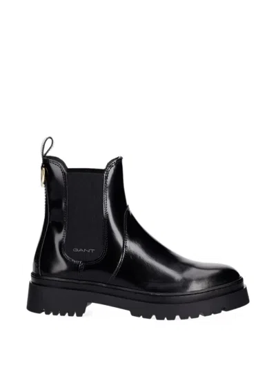 Gant Patent-finish Chelsea Boots In Black