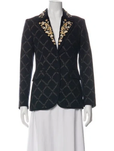 Pre-owned Gant Patterned Blazer In Black