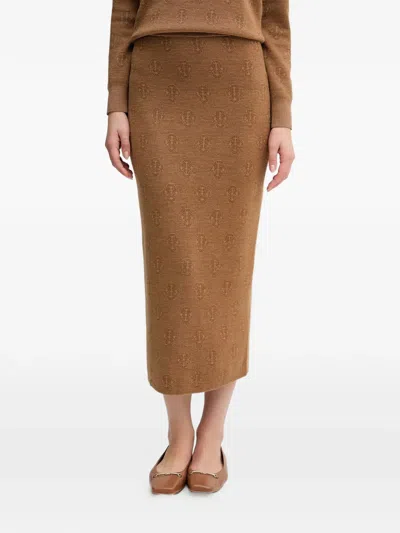 Gant Patterned Skirt In Brown