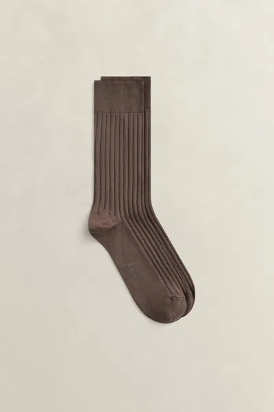 Gant Pima Cotton Socks In Shadow Brown