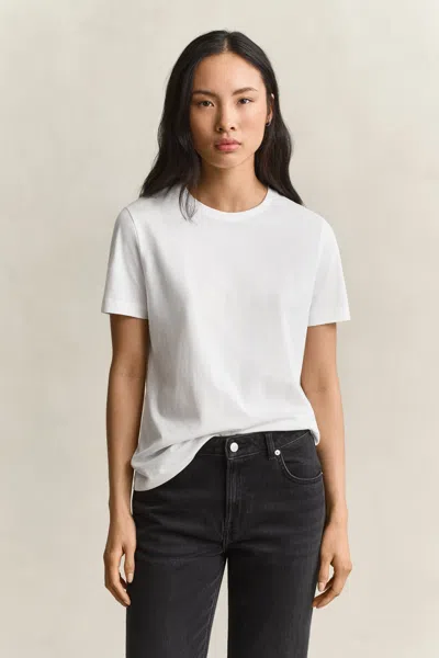 Gant Pima Cotton T-shirt In White