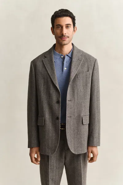 Gant Pinstriped Suit Jacket In Gray