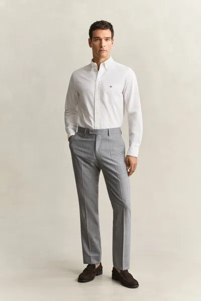 Gant Pinstriped Suit Pants In Gray