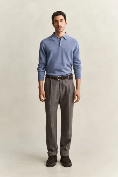 Gant Pinstriped Suit Pants In Blue