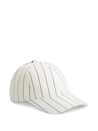 Gant Pinstripe-pattern Baseball Cap In White