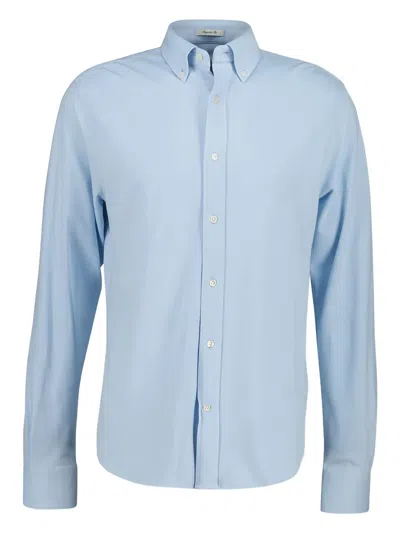 Gant Pique Stretch Jersey Shirt In Blue