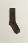 Gant Plaid Mercerized Socks In Brown