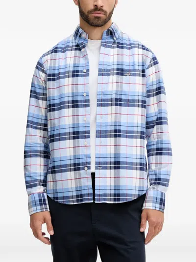 Gant Plaid Oxford Shirt In Blue