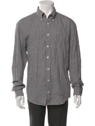 Pre-owned Gant Plaid Print Long Sleeve Dress Shirt In Grey