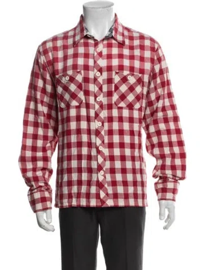 Pre-owned Gant Plaid Print Long Sleeve Western Shirt In Red
