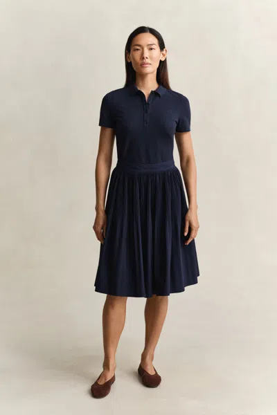 Gant Pleated Skirt In Blue