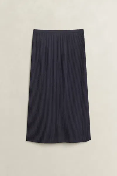 Gant Pleated Skirt In Evening Blue