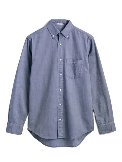 Gant Pocket Oxford Shirt In Blue