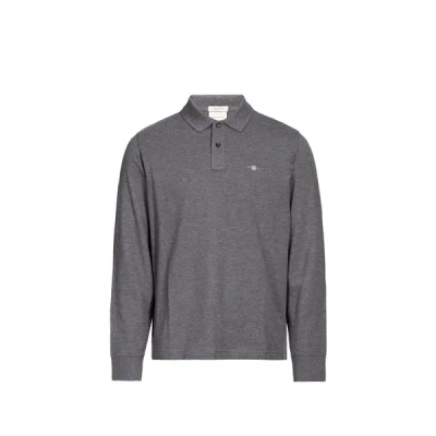 Gant Polo Manches Longues En Coton In Gray