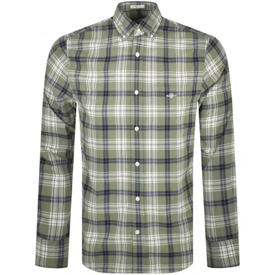 Gant Poplin Check Regular Fit Shirt Green