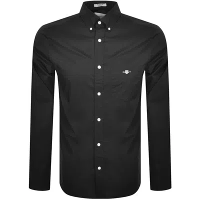 Gant Poplin Long Sleeved Shirt Black