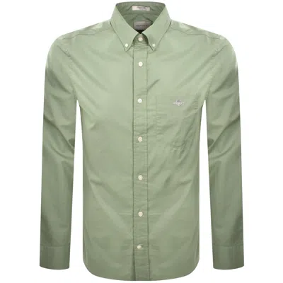 Gant Poplin Long Sleeved Shirt Green