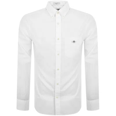 Gant Poplin Long Sleeved Shirt White