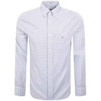 Gant Poplin Micro Long Sleeved Shirt Blue