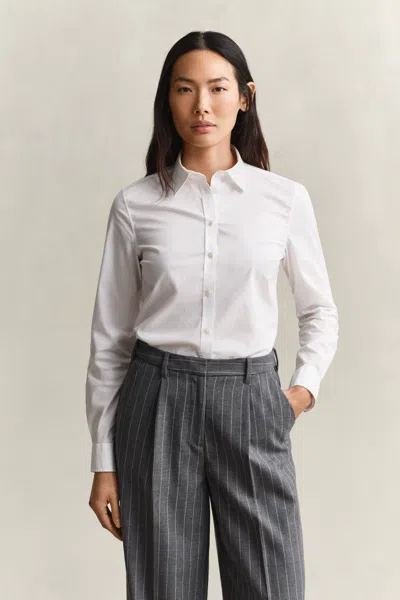 Gant Poplin Shirt In White