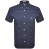 Gant Poplin Short Sleeved Shirt Navy In Blue