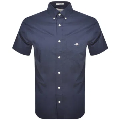 Gant Poplin Short Sleeved Shirt Navy