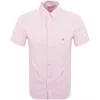 Gant Mens Regular Fit Classic Oxford Stripe Short Sleeve Shirt In Pink