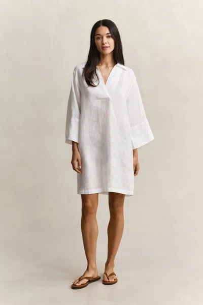 Gant Popover Linen Dress In White