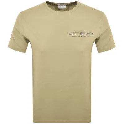 Gant Printed Graphic T Shirt Beige