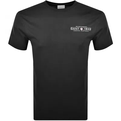 Gant Printed Graphic T Shirt Black