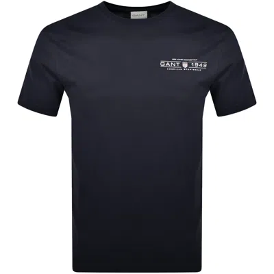 Gant Printed Graphic T Shirt Blue