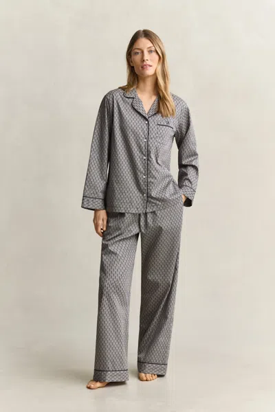 Gant Printed Pajama Set In Navy