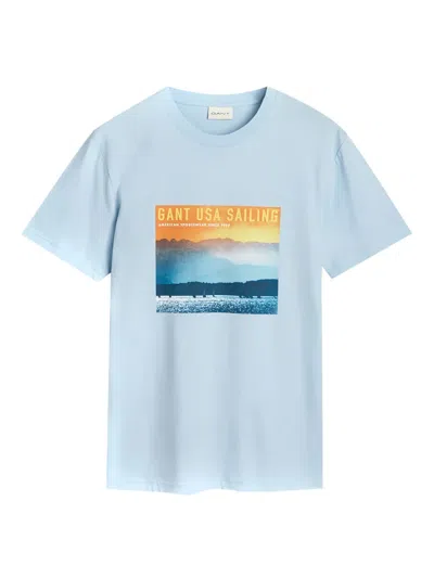 Gant Printed T-shirt In Blue