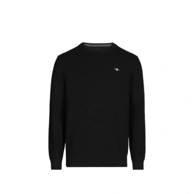 Gant Pull Droit En Coton In Black