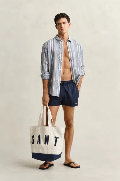 Gant Quick Drying Logo Swim Shorts In Blue
