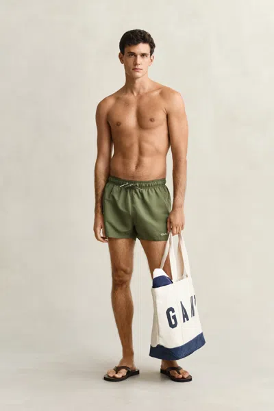 Gant Quick Drying Logo Swim Shorts In Green