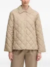 Gant Quilted Collared Jacket In Neutral
