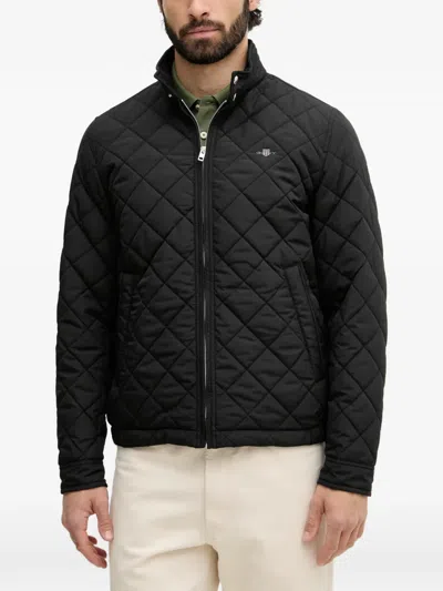 Gant Quilted High-neck Jacket In Black
