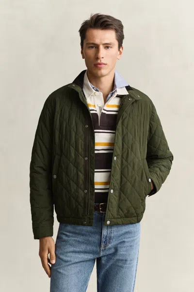 Gant Quilted Jacket In Green