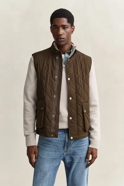 Gant Quilted Vest In Green