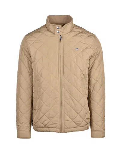 Gant Quilted Windcheater Coat With Sustainable Padding And Functional Design In Brown
