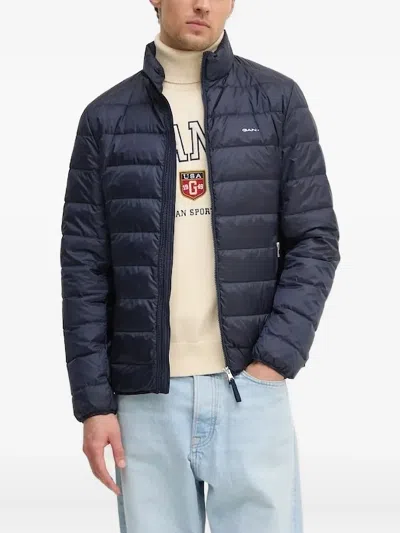 Gant Quilted Zip-front Jacket In Blue
